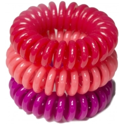 RONNEY S24 MAT funny ring bubble - Profesjonalne gumki do włosów 3 sztuki 3,5 cm - czerwony, łososiowy, biskupi róż